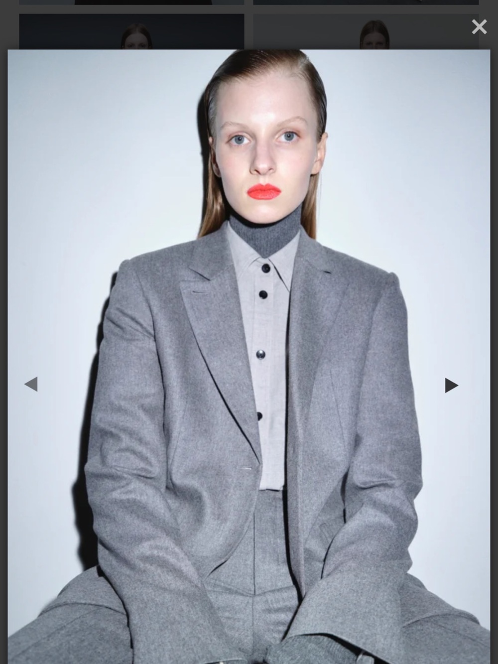 MARIA McMANAUS Double Breasted Blazer with high waisted pleat front pant.